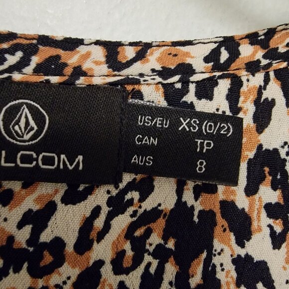 Volcom Sheer Leopard Print Crop Top True To This Long Sleeve Womens Size XS - Picture 10 of 10